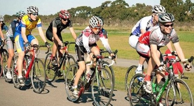 people riding bike